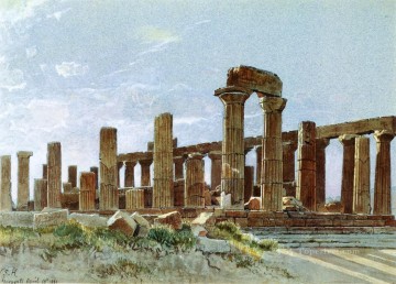  uno Decoraci%C3%B3n Paredes - Agrigento también conocido como Templo de Juno Lacinia paisaje Luminismo William Stanley Haseltine
